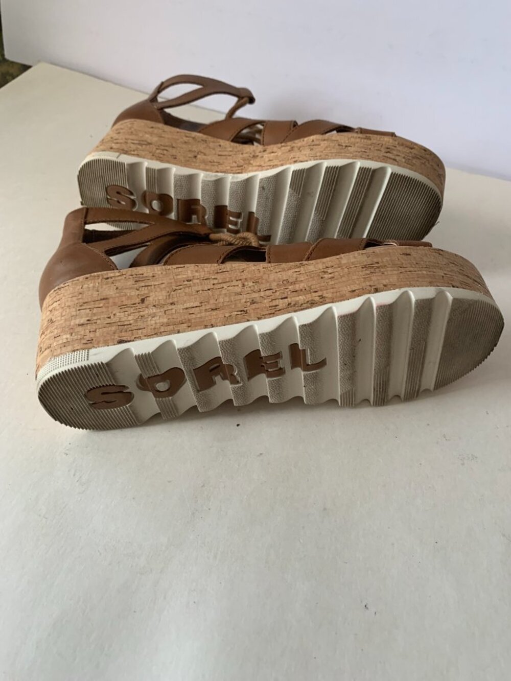 SOREL CAMERON LACE UP WOMENS PLATFORM SHOES SANDALS BROWN SIZE 8.5 WORN ONCE - Picture 13 of 14